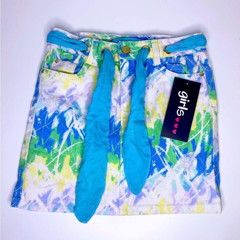Girls ❤️❤️❤️ Tie Dye Jean Skirt Multiple Sizes